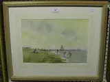 D. Thorneycroft Grinyer, After School at Rustington Beach, 1990, watercolour