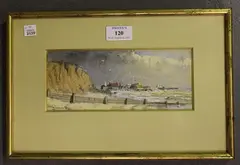 R. Lowry Lomax, Coastal View, 1886, watercolour and gouache