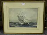 Eric Tufnell, Thermopylae' (Study of the Sailing Vessel), watercolour
