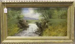 George Walters, View of a Waterfall, oil on canvas