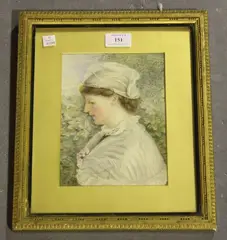 H. Pridder, Portrait of a Lady in Profile, watercolour