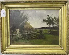 Walter Burroughs Fowler, Farm Scene, oil on panel