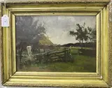 Walter Burroughs Fowler, Farm Scene, oil on panel
