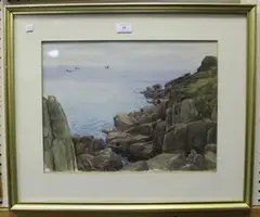 William E. Willats, Coastal Scene at Winspit, near Worth Maltravers, Dorset, watercolour