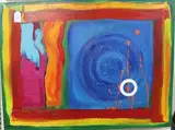 Claire Fearon, Behind the Scenes, acrylic on canvas