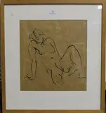 Alison Milner-Gulland, Study of a Female Nude, pen and ink