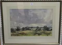 Ernest Savage, View of Pulborough Brooks, watercolour