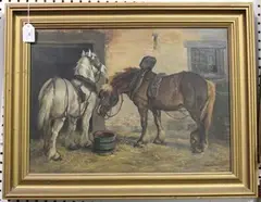 Dorothy Hopper, Two Shire Horses, 1900, oil on canvas
