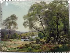 Alfred Oliver, View along a River, oil on canvas