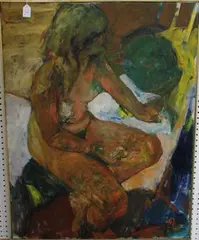 William Thomson, Study of a Female Nude, oil on board