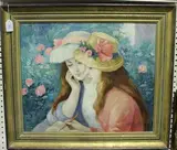 Charles Parker, Portrait of Two Girls, oil on canvas