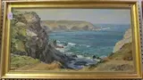 Nancy Bailey, Coastal View, oil on board