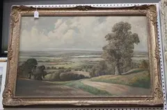 View from the Downs by David Mead, oil on board, sold Jan 2017