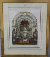 Andrew Ingamells, West London Synagogue, Upper Berkeley Street ..., hand-coloured etching