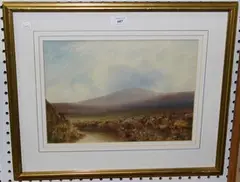 Dartmoor Landscape by William Henry Dyer, watercolour, sold Dec 2016