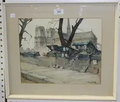 Nicolas Markovitch, Notre Dame, Paris, watercolour over pencil