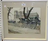 Nicolas Markovitch, Notre Dame, Paris, watercolour over pencil