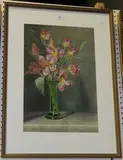 J.M. Harris, Still Life Study of Tulips in a Vase, watercolour