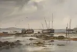 Ashton Cannell, Beached Fishing Boats, watercolour
