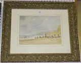 Cecil Charles Ernest Jones, Families on a Beach, 1971, watercolour