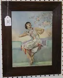 Janet Jevons, Exotic Dancer, possibly Anna May Wong, overpainted photograph