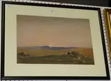 Stanley Inchbold, Sunset at Shoreham, watercolour