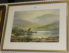 Keith Burtonshaw, Lake Scene, watercolour