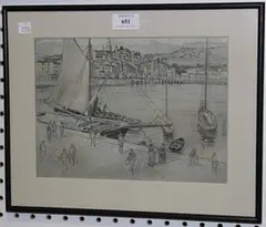 Douglas Chandor, Menton, pen and ink