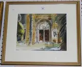 Tom Gamble, Doorway, St Saveur Aix en Provence, watercolour