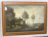 Philip Hugh Padwick, The Drinking Pool, oil on artist's board