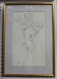 Francis Cyril Rose, Flora, pen and ink with coloured pencil