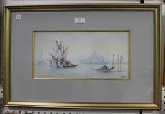 W. Stewart, Venetian Views, a pair of watercolours with gouache