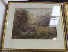 Clarence Smith, Landscape with Shepherd and Flock, 1890, watercolour