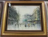 S. Neil, Street Scene, oil on canvas