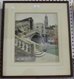 Mary S. Hagarty, View of the Rialto Bridge, Venice, watercolour