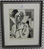 Donald Ball, The Condemned Man, pen and ink