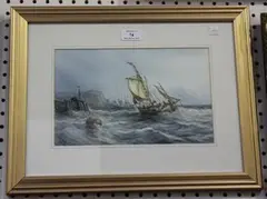 Edward A. Swan, The Harbour Mouth, watercolour