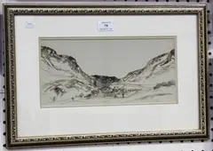 Harold Cheesman, View of Glengoyne, sepia watercolour