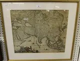 Frederick de Wit, Accuratissima totius Asiae Tabula Recens Emendata' (Map of Asia), monochrome engraving with later colour