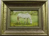 Daphne Lee, Winter Grazing, watercolour on ivorine