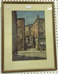 Kenneth Steel, Looking towards Metal Bridge through Atkinsons Arch, watercolour with pencil and ink