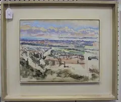 Christopher Baker, Portsmouth from Fort Widley, oil on board