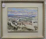 Christopher Baker, Portsmouth from Fort Widley, oil on board