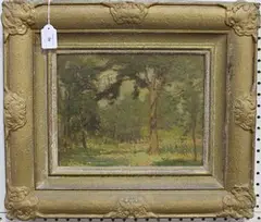 Gustav Frederick Goetsch, View of a Woodland, oil on board