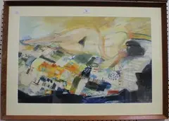Claire Spencer, Nude on a Patchwork Quilt, pastel