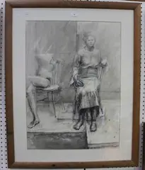Christopher Aggs, Seated Woman, pencil