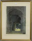 Walter Fryer Stocks, Figures in a Garden viewed through an Arch, 1867, watercolour