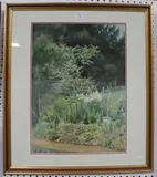 Lilian Stannard, View of a Garden, watercolour