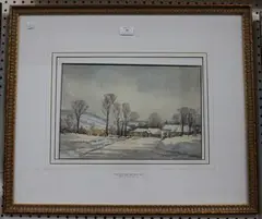 Mary Williams, Snow near the Otter, watercolour