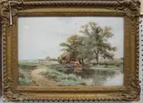 Henry H. Parker, Landscape with Cattle watering